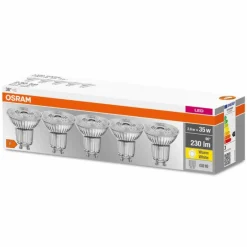 Luminaires Ledvance OSRAM Lot de 5 LED GU10 2,6 watt 2700 kelvin 230 lumen