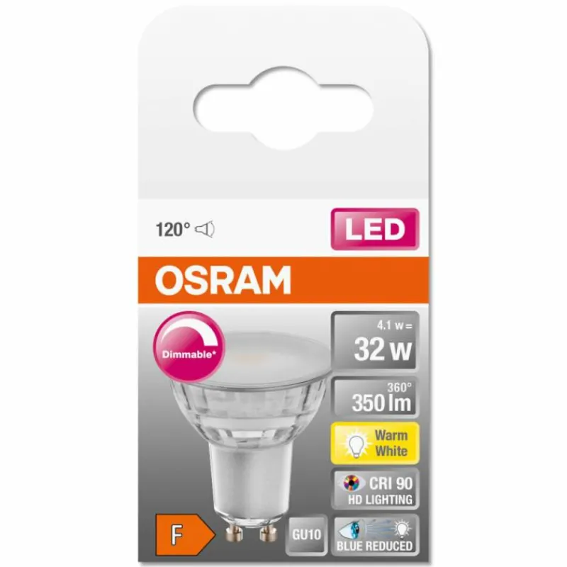 Luminaires Osram OSRAM SUPERSTAR PLUS LED GU10 4,1 watt 2700 kelvin 350 lumen