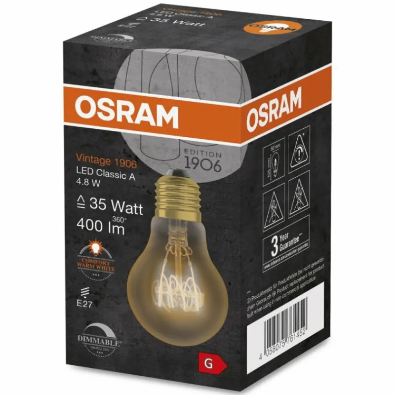 Luminaires Osram OSRAM Vintage 1906® LED E27 4,8 Watt 2200 Kelvin 400 lumen