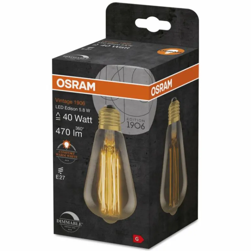 Luminaires Osram OSRAM Vintage 1906® LED E27 5,8 watt 2200 kelvin 470 lumen