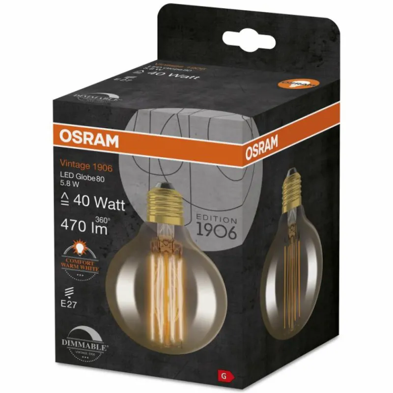 Luminaires Osram OSRAM Vintage 1906® LED E27 5,8 watt 2200 kelvin 470 lumen