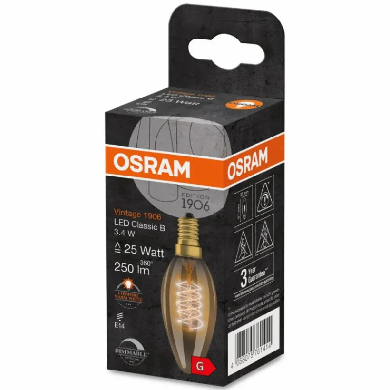 Luminaires Osram OSRAM Vintage 1906® LED E14 3,4 Watt 2200 Kelvin 250 lumen