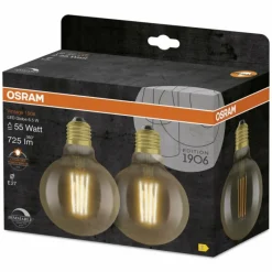 Luminaires Osram OSRAM Vintage 1906 Lot de 2 LED E27 6,5 watt 2400 kelvin 725 lumen