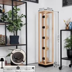 Luminaires Scandinaves-hofstein Ottersta Lampadaire Écru, Noir, 5 lumières