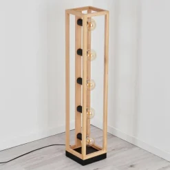 Luminaires Scandinaves-hofstein Ottersta Lampadaire Écru, Noir, 5 lumières