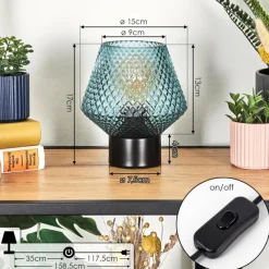 hofstein Paderne Lampe à poser Noir, 1 lumière