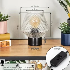 hofstein Paderne Lampe à poser Noir, 1 lumière