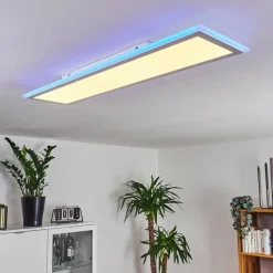 hofstein Panneau LED Mota Blanc, 1 lumière, Télécommandes, Changeur de couleurs
