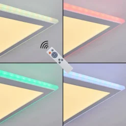 hofstein Panneau LED Mota Blanc, 1 lumière, Télécommandes, Changeur de couleurs