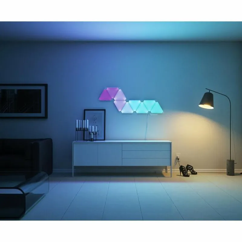 Luminaires nanoleaf Panneau mural Nanoleaf - Pack de 3 LED Blanc, 1 lumière, Télécommandes, Changeur de couleurs