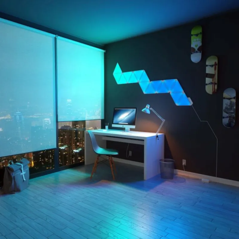 Luminaires nanoleaf Panneau mural Nanoleaf - Pack de 3 LED Blanc, 1 lumière, Télécommandes, Changeur de couleurs