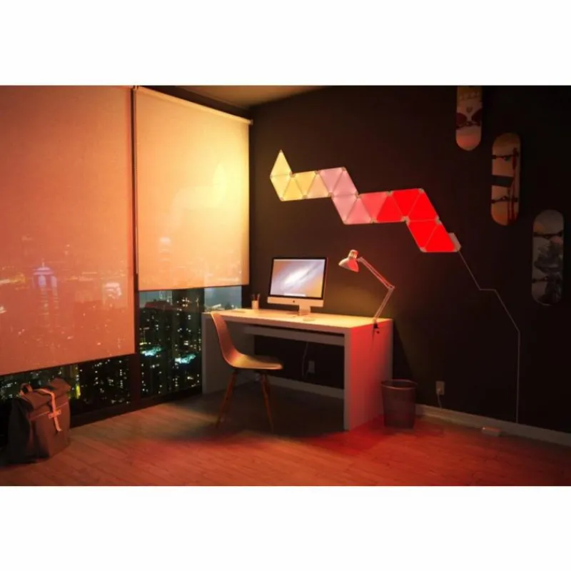 Luminaires nanoleaf Panneau mural Nanoleaf - Pack de 3 LED Blanc, 1 lumière, Télécommandes, Changeur de couleurs