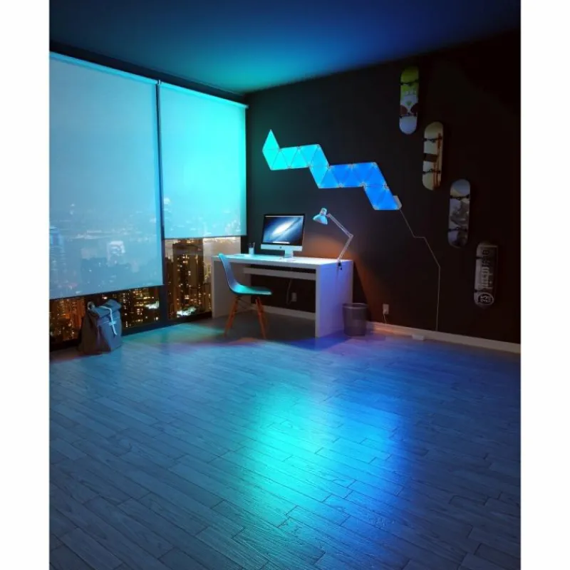 Luminaires nanoleaf Panneau mural Nanoleaf - Pack de 3 LED Blanc, 1 lumière, Télécommandes, Changeur de couleurs