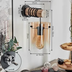 hofstein Parane Applique murale Écru, Noir, 1 lumière