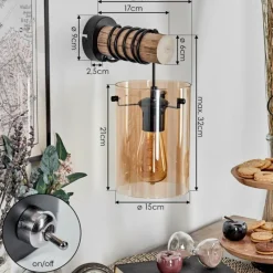 hofstein Parane Applique murale Écru, Noir, 1 lumière