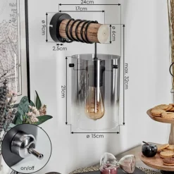 hofstein Parane Applique murale Écru, Noir, 1 lumière