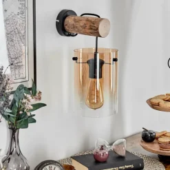 hofstein Parane Applique murale, Spot mural Écru, Noir, 1 lumière