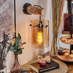 Lampes Vintages & Rétros-hofstein Parane Applique murale, Spot mural Écru, Noir, 1 lumière