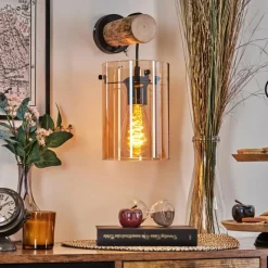 Lampes Vintages & Rétros-hofstein Parane Applique murale, Spot mural Écru, Noir, 1 lumière