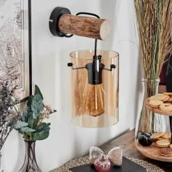 Lampes Vintages & Rétros-hofstein Parane Applique murale, Spot mural Écru, Noir, 1 lumière