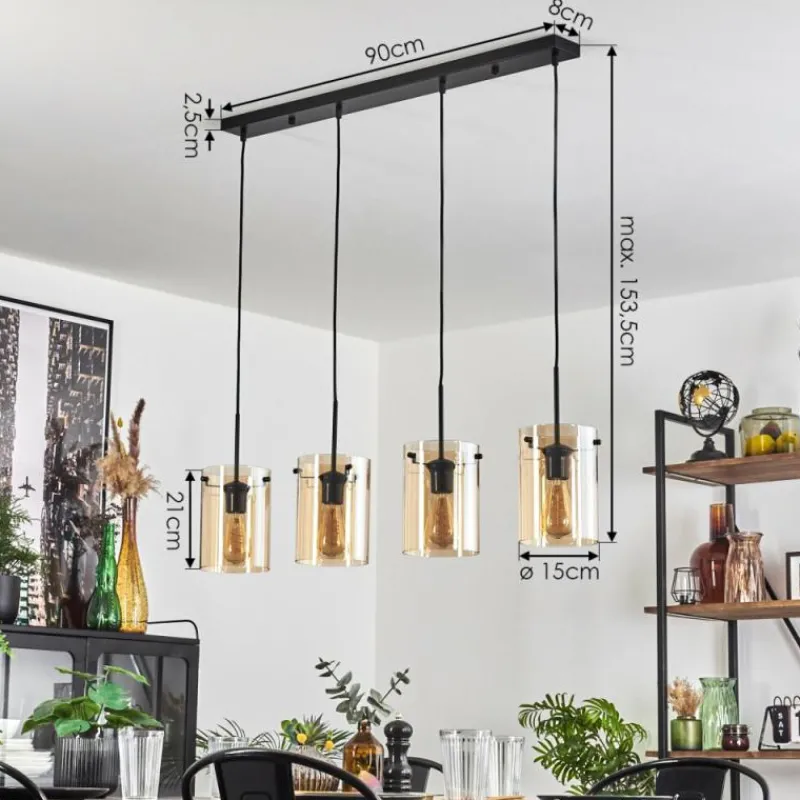 hofstein Parane Suspension Ambre, 4 lumières