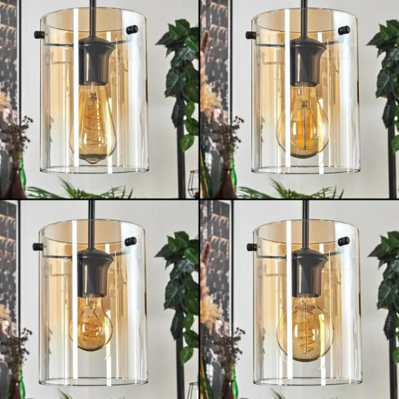 hofstein Parane Suspension Ambre, Clair, 4 lumières