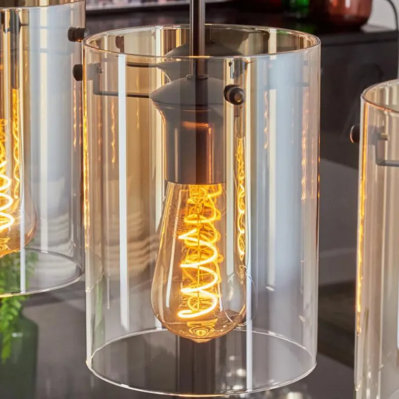 hofstein Parane Suspension Ambre, Clair, 4 lumières