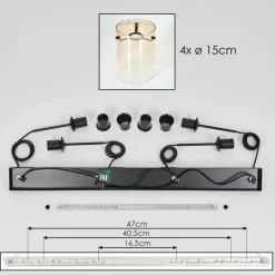 hofstein Parane Suspension Ambre, Clair, 4 lumières