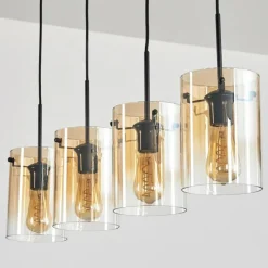 hofstein Parane Suspension Ambre, Clair, 4 lumières