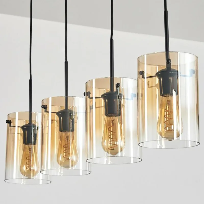 hofstein Parane Suspension Ambre, Clair, 4 lumières