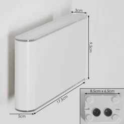 hofstein Paranhas Lampe murale d´extérieur, Luminaire de salle de bain, Luminaire Up & Down, Applique murale Blanc, 1 lumière