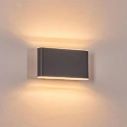 hofstein Paranhas Lampe murale d´extérieur, Luminaire de salle de bain, Luminaire Up & Down, Applique murale Anthracite, 1 lumière