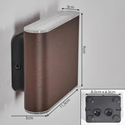 hofstein Paranhas Lampe murale d´extérieur, Luminaire de salle de bain, Luminaire Up & Down, Applique murale Rouille, 1 lumière