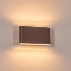 hofstein Paranhas Lampe murale d´extérieur, Luminaire de salle de bain, Luminaire Up & Down, Applique murale Rouille, 1 lumière