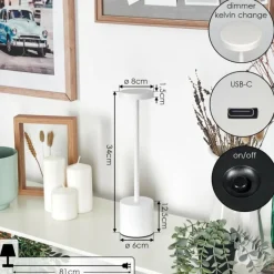 hofstein Parel Lampe à poser LED Blanc, 1 lumière