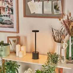 hofstein Parel Lampe de bureau, Lampe à poser LED Noir, 1 lumière