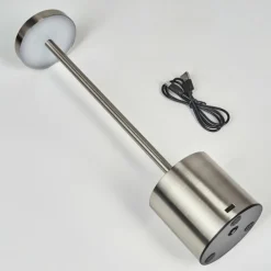 hofstein Parel Lampe de bureau, Lampe à poser LED Nickel mat, 1 lumière