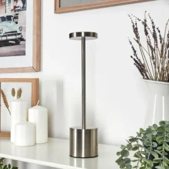 hofstein Parel Lampe de bureau, Lampe à poser LED Nickel mat, 1 lumière