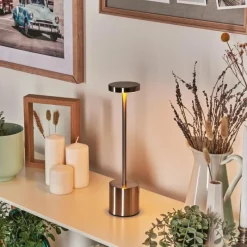 hofstein Parel Lampe de bureau, Lampe à poser LED Nickel mat, 1 lumière