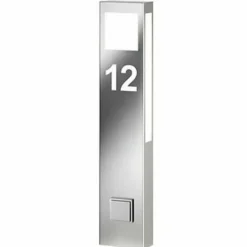 Luminaires CMD Paulo Numéro de maison lumineux, Eclairage de chemin Acier inoxydable, 1 lumière