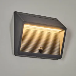 hofstein Pedreiras Lampe murale d´extérieur, Lampe solaire, Applique murale LED Anthracite, 1 lumière, Détecteur de mouvement