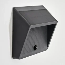 hofstein Pedreiras Lampe murale d´extérieur, Lampe solaire, Applique murale LED Anthracite, 1 lumière, Détecteur de mouvement