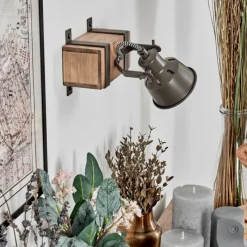 Lampes Industrielles-hofstein Pehefito Applique murale, Spot mural Gris, Écru, 1 lumière