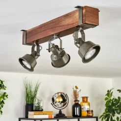 Lampes Industrielles-hofstein Pehefito Plafonnier Brun foncé, Gris, Vert, 3 lumières