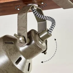 Lampes Industrielles-hofstein Pehefito Plafonnier Brun foncé, Gris, Vert, 3 lumières