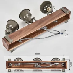 Lampes Industrielles-hofstein Pehefito Plafonnier Brun foncé, Gris, Vert, 3 lumières