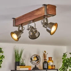 Lampes Industrielles-hofstein Pehefito Plafonnier Brun foncé, Gris, Vert, 3 lumières