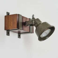 Lampes Industrielles-hofstein Pehefito Plafonnier Brun foncé, Gris, Vert, 1 lumière