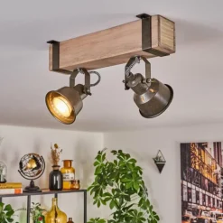 Lampes Industrielles-hofstein Pehefito Plafonnier Gris, Vert, Écru, 2 lumières