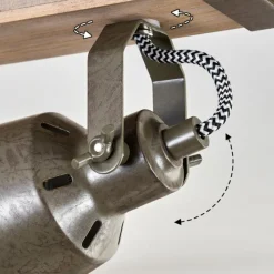 Lampes Industrielles-hofstein Pehefito Plafonnier Gris, Vert, Écru, 3 lumières